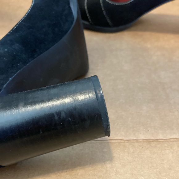 SOLD Black suede high heel shoes with a buckle on the side by Unisa - Picture 6 of 10